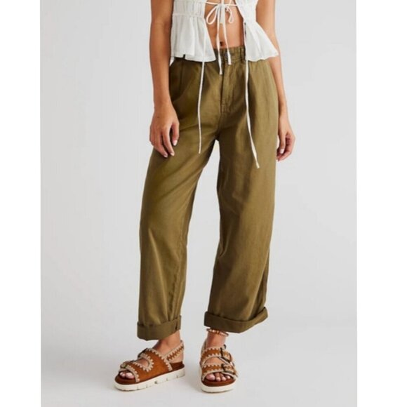 Free People High Waist Abby Chino Pants Size 4 - Picture 1 of 8